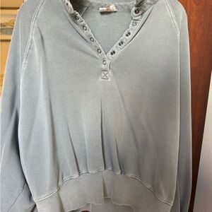 Gray Button-Up Women's Sweatshirt
